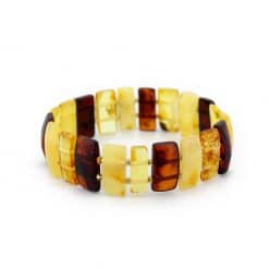 Polished rectangle beads mixed color bracelet