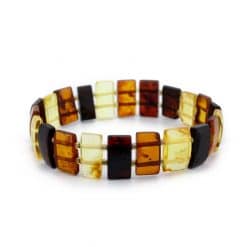 Polished rectangle beads multicolor bracelet