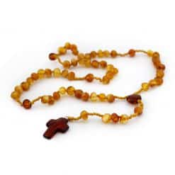 Polished rounded beads orange opaque color christian rosary