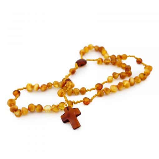 Polished rounded beads orange opaque color christian rosary