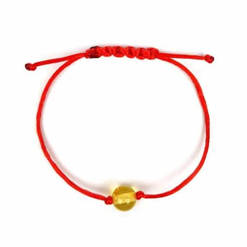 Polished Adjustable bracelet with a lemon bead