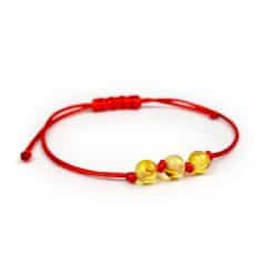 Polished Adjustable bracelet with three lemon beads