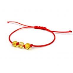 Polished Adjustable bracelet with three lemon beads