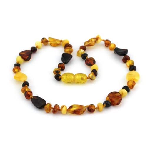 Polished baby semi rounded and oval beads multicolor necklace