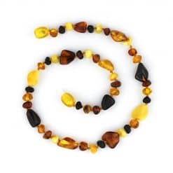 Polished baby semi rounded and oval beads multicolor necklace