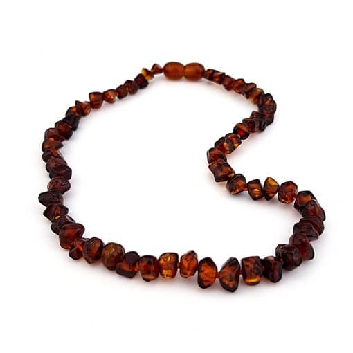 POLISHED BABY SEMI FACETED BEADS BROWN NECKLACE