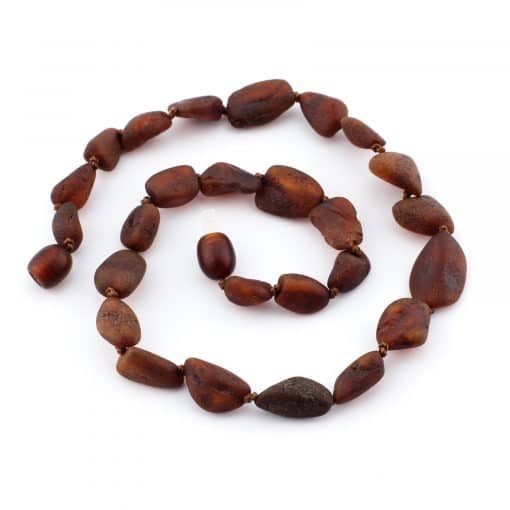Raw Baby Oval Beads Brown Color Necklace