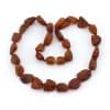 Raw Baby Oval Beads Cognac Color Necklace
