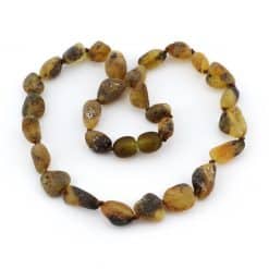 Raw Baby Oval Beads Green Color Necklace