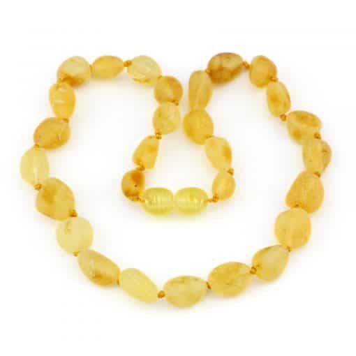 Raw Baby Oval Beads Lemon Color Necklace