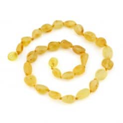 Raw Baby Oval Beads Lemon Color Necklace