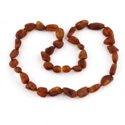 Raw Adult Oval Beads Cognac Color Necklace