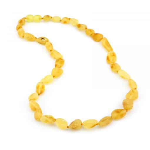 Raw Adult Oval Beads Lemon Color Necklace