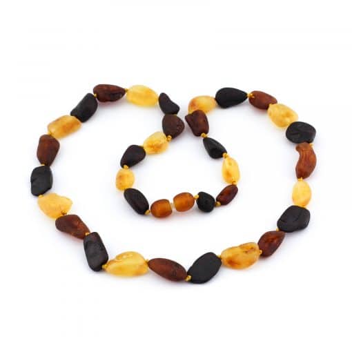 Raw Adult Oval Beads Multicolor Necklace