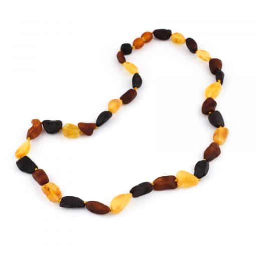 Raw Adult Oval Beads Multicolor Necklace