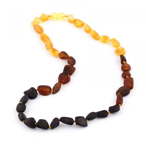 Raw Adult Oval Beads Rainbow Color Necklace