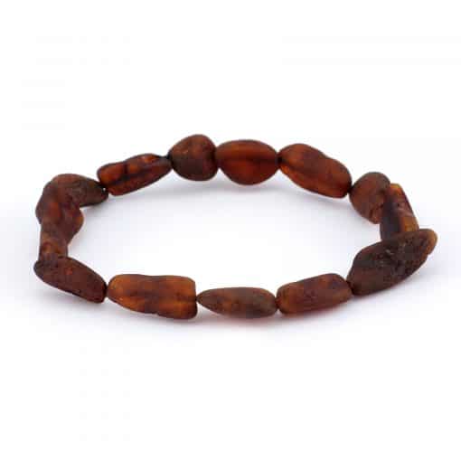 Raw Adult Oval Beads Brown Color Bracelet
