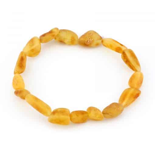 Raw Adult Oval Beads Honey Color Bracelet
