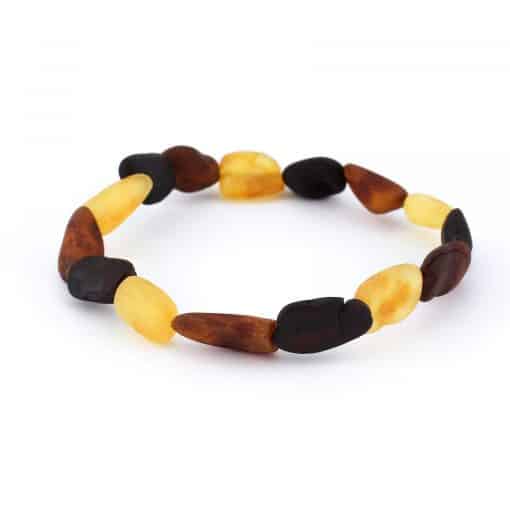 Raw Adult Oval Beads Multicolor Bracelet