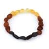 Raw Adult Oval Beads Rainbow Color Bracelet