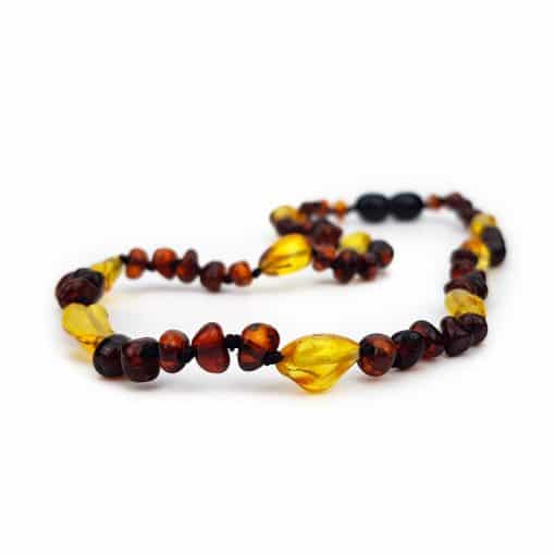 Polished teenage semi rounded multicolor necklace