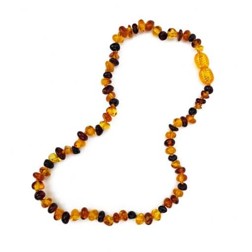 Polished teenage semi rounded mix color necklace