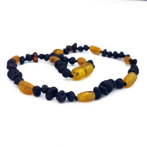 Raw teenage semi rounded multicolor necklace