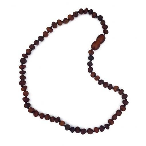 Raw teenage semi rounded brown color necklace