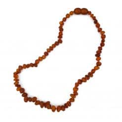 Raw teenage semi rounded cognac color necklace