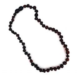 Polished teenage baroque beads black color necklace