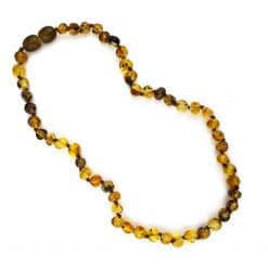 Polished teenage baroque beads green color necklace