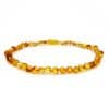 Polished teenage baroque beads honey color necklace
