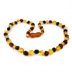 Polished teenage baroque beads multicolor necklace