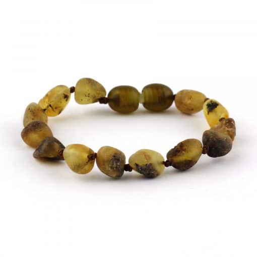 Raw Teenage Oval Beads Green Color Bracelet