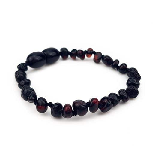Polished Teenage Semi Rounded Beads Black Color Bracelet