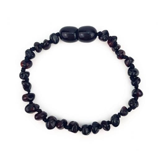 Polished Teenage Semi Rounded Beads Black Color Bracelet