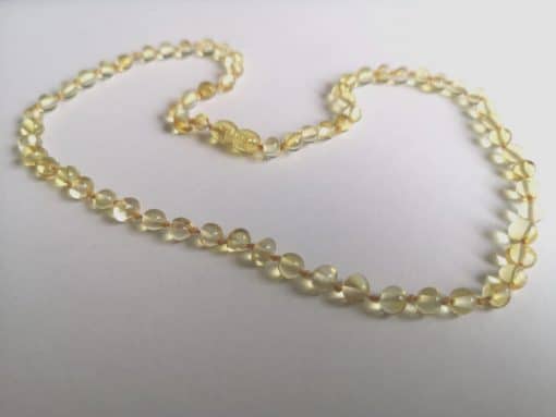 Polished adult baroque beads lemon color necklace