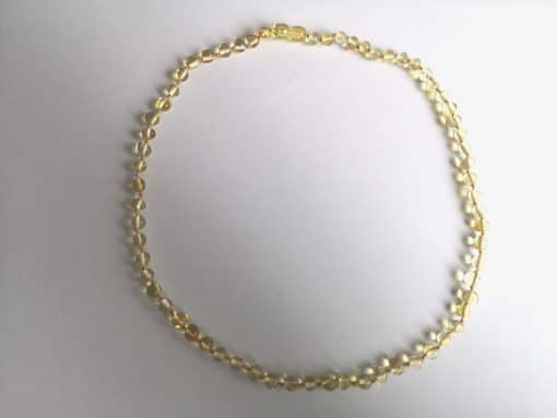 Polished adult baroque beads lemon color necklace