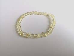 Polished adult rounded beads lemon color bracelet