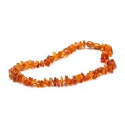 Polished baby chips beads dark honey color necklace