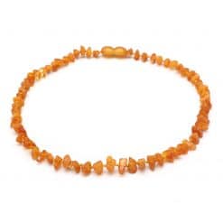 Raw baby chips beads honey color necklace