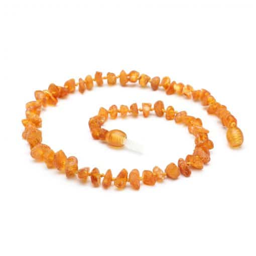 Raw baby chips beads honey color necklace
