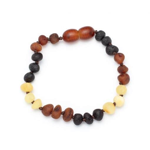 Raw baby semi rounded beads mix 3+3 color bracelet