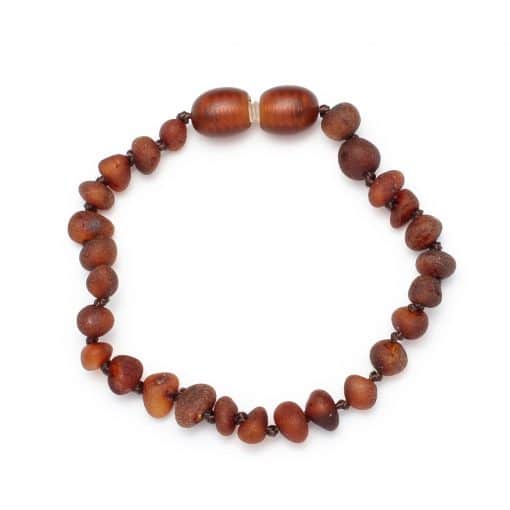 Raw baby semi rounded beads brown color bracelet