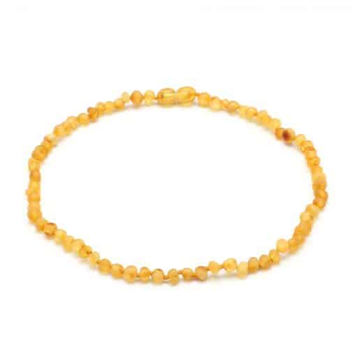 Raw baby semi rounded lemon color necklace