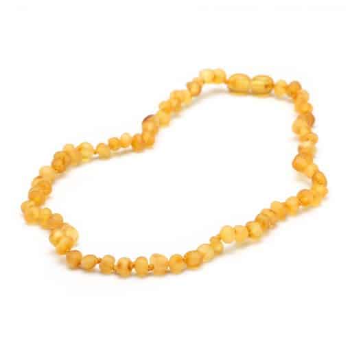 Raw baby semi rounded lemon color necklace
