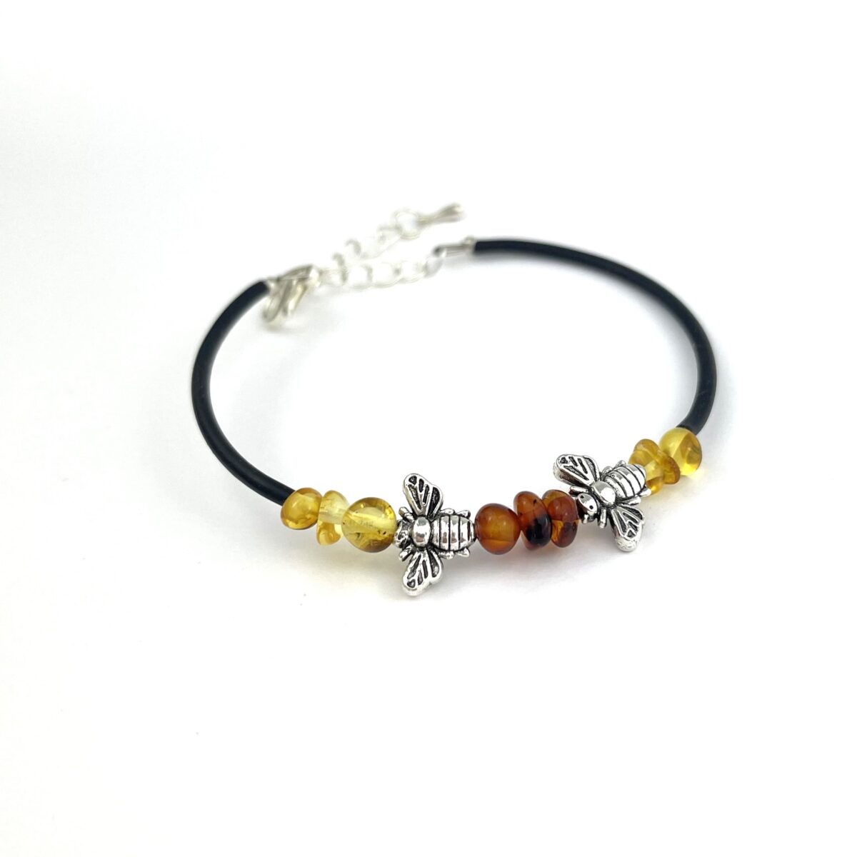 Polished Semi Rounded Beads Multicolor Bee Bracelet