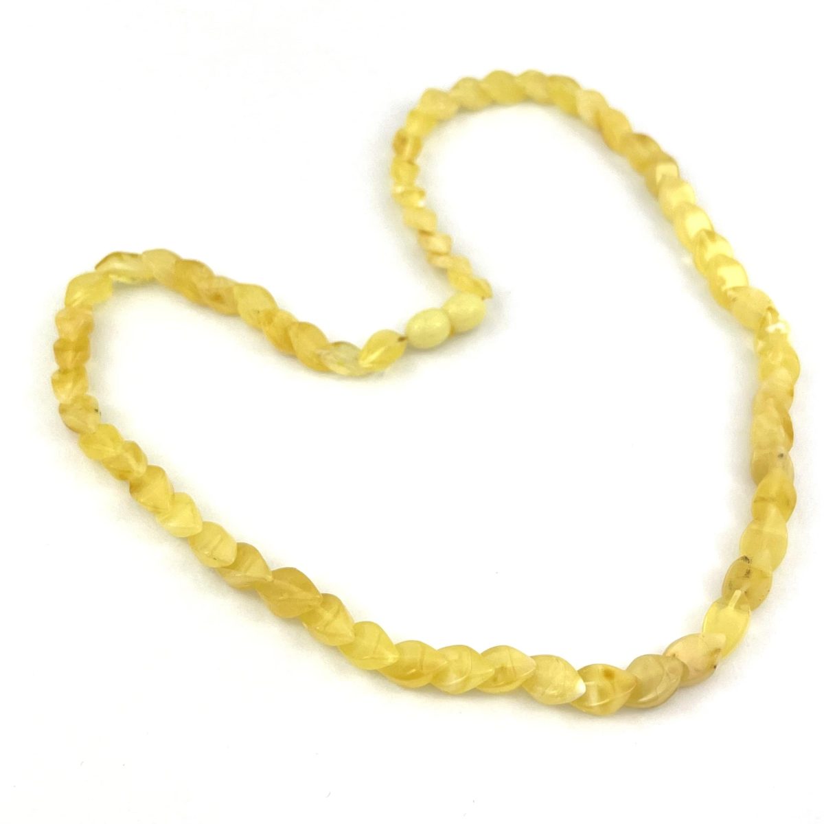 Polished Overlapping Beads Butter Color Necklace