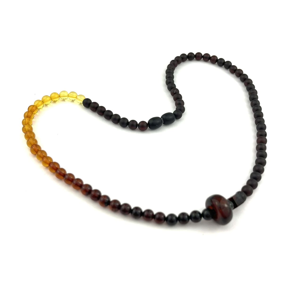 Polished Round and Cube Beads Dark Rainbow Color Necklace