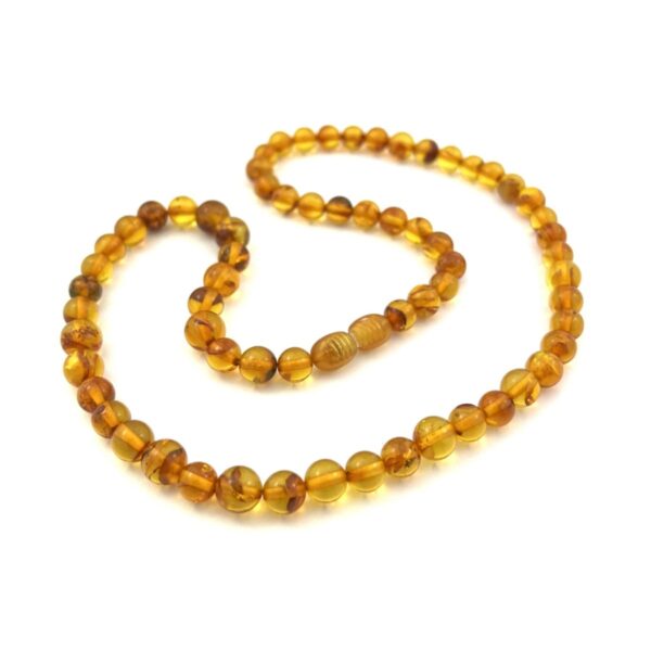 Polished Perfect Round Beads Honey Color Necklace